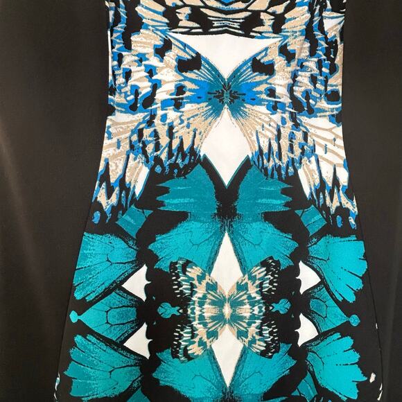 CB Dress-size 16- scuba, stretch, sleeveless, butterfly print,lined,slimming - Picture 6 of 7
